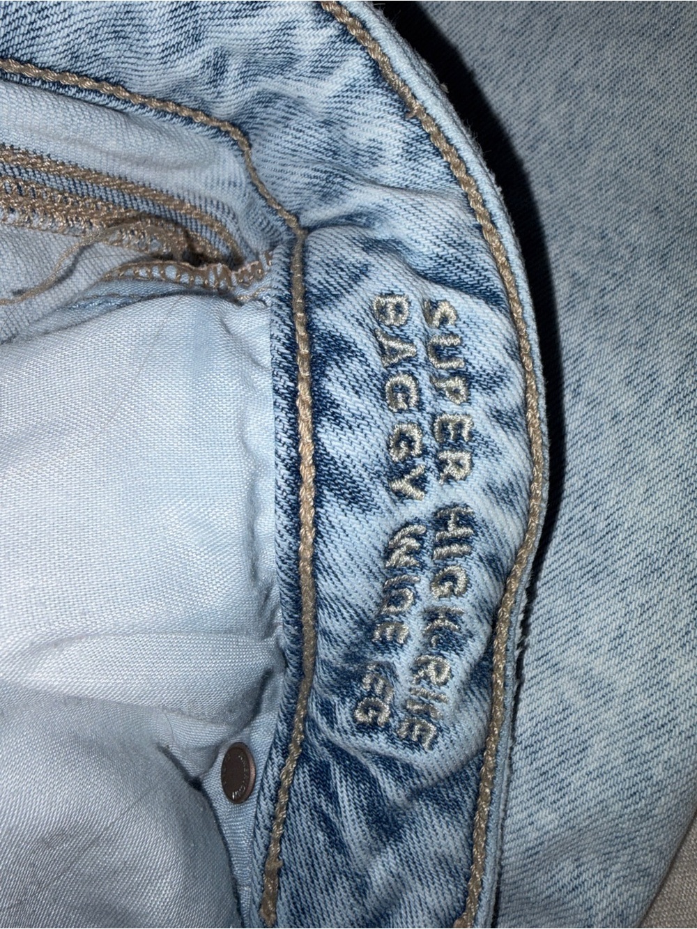 Women’s American Eagle Super high rise baggy wide leg jeans size 4Long - Picture 5 of 8
